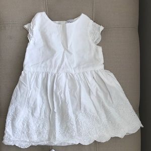 Baby girl white eyelet dress